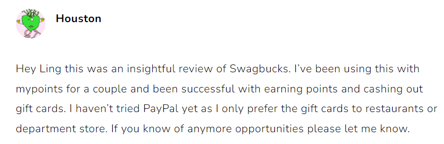 Swagbucks Review of Houston